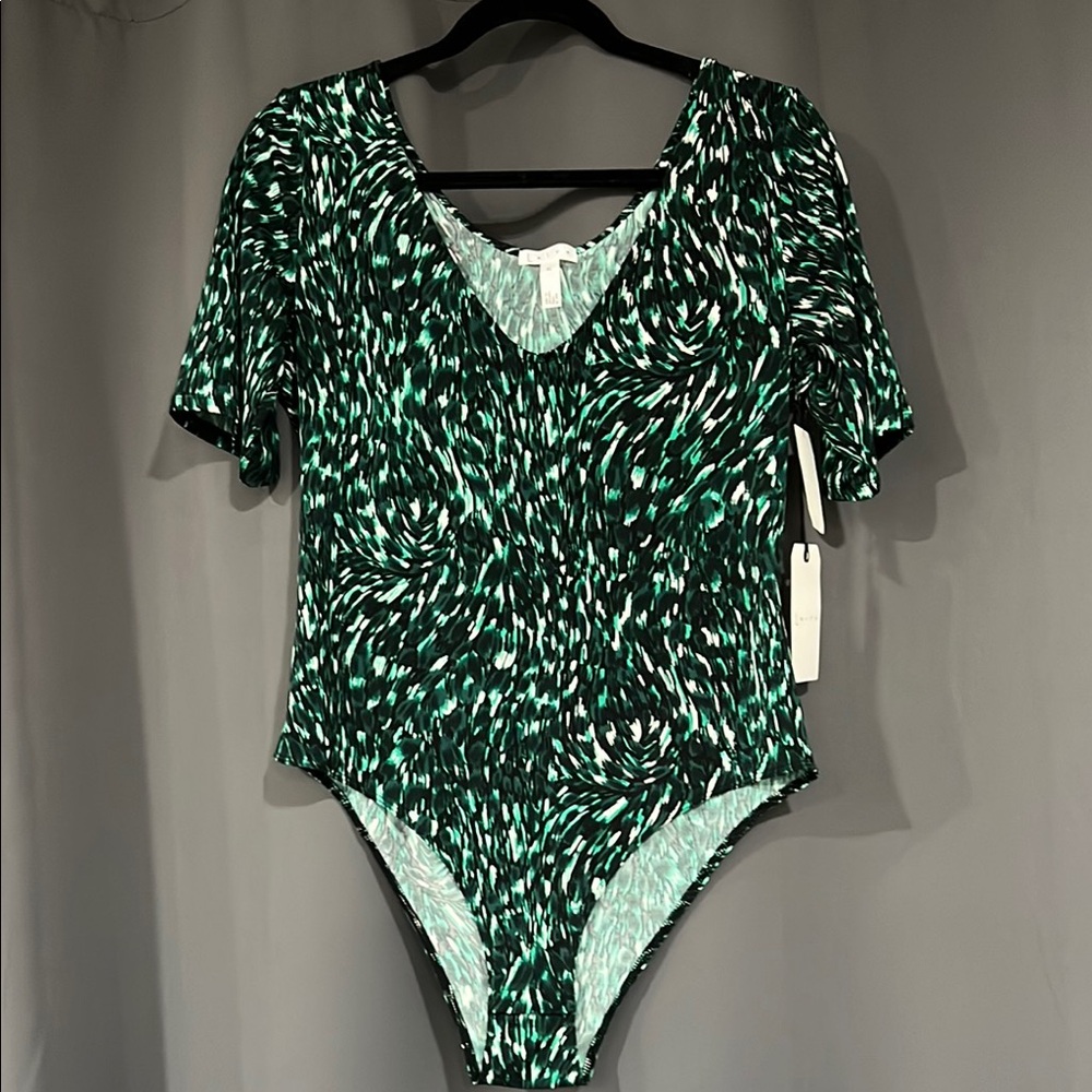 Stylish Green Patterned Bodysuit